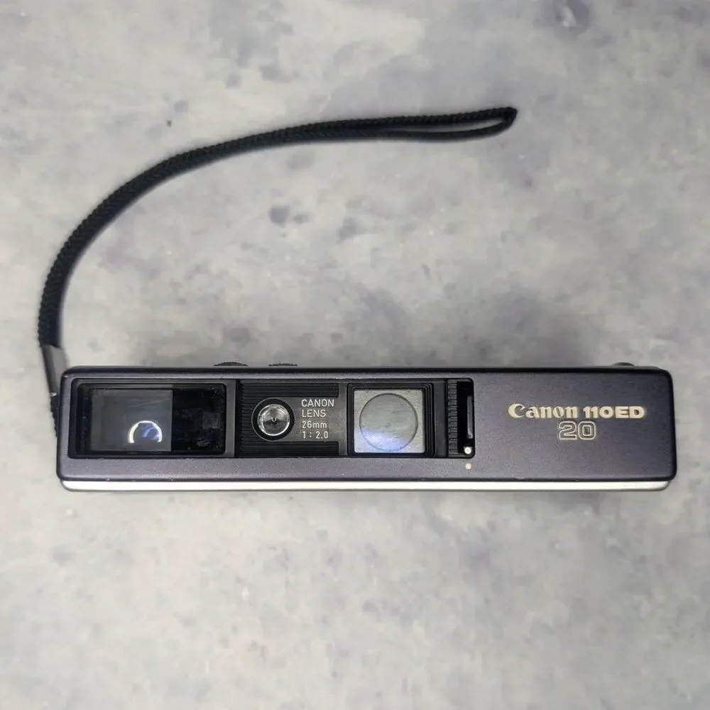 Vintage 1970's Canon 110ED 20 Compact Film Point & Shoot Camera w/ Original Case